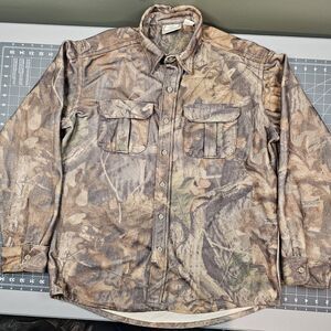 Vintage Sport Chief Camo Shirt Large Mossy Oak Hunting Outdoors Canada Realtree